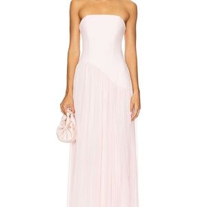 Elegant Pink Strapless Dress